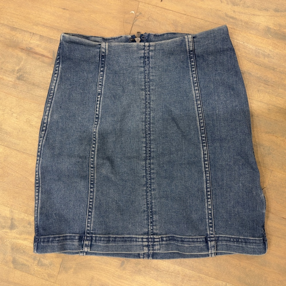 Free People Dark Denim Mini Skirt